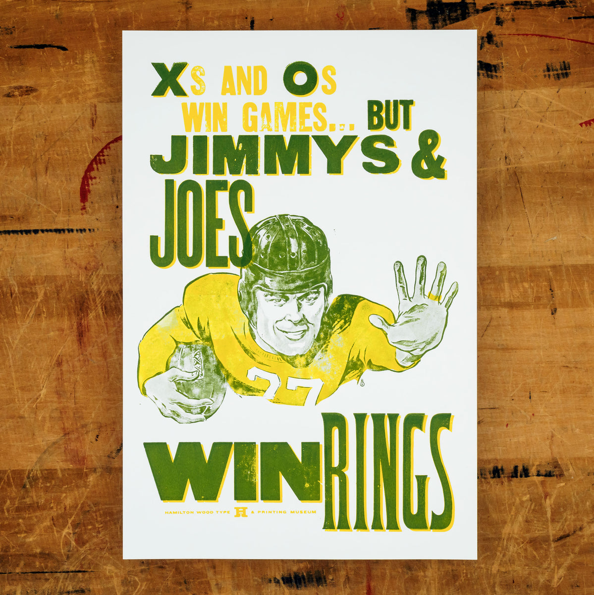 X's and O's Football Poster – Hamilton Wood Type Museum