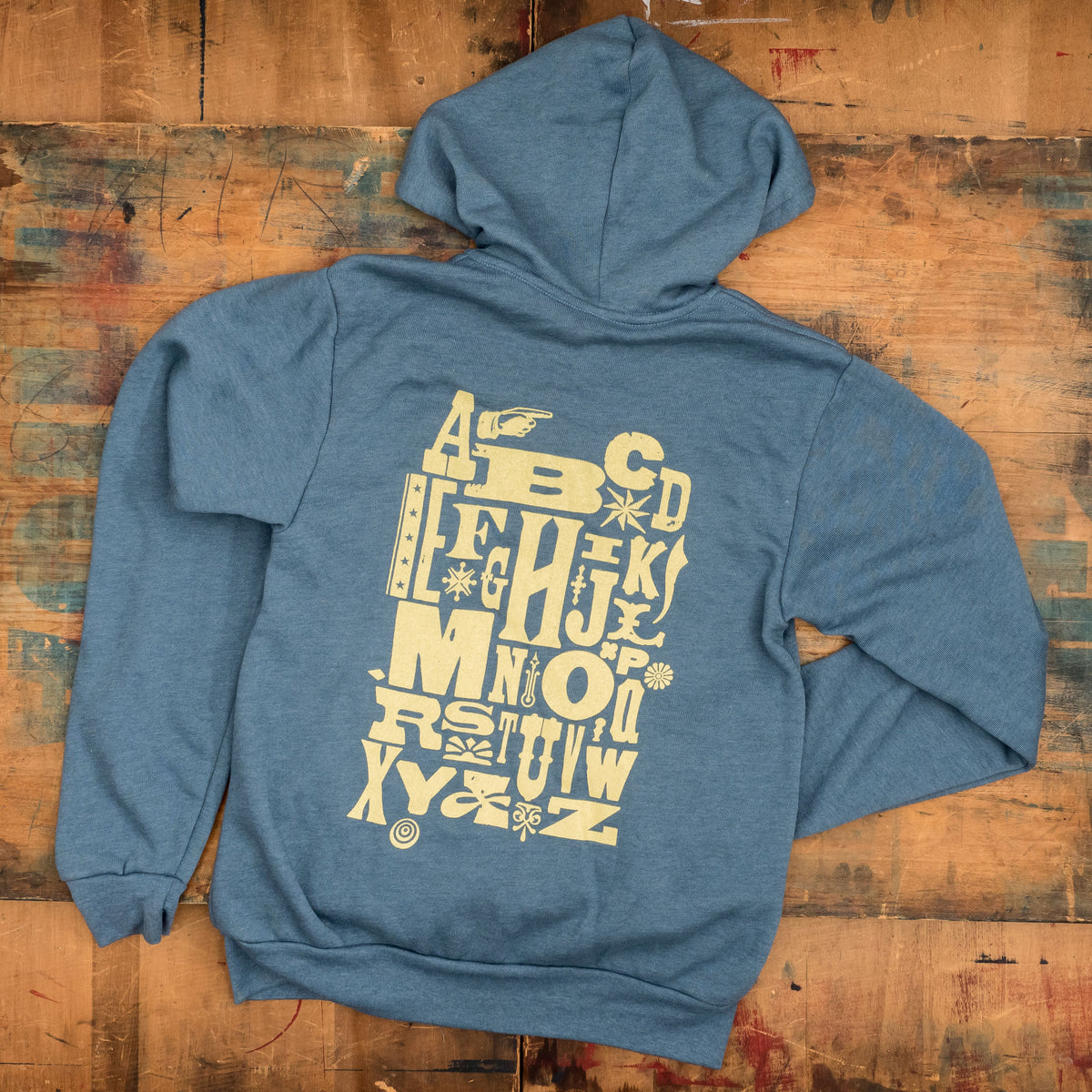 Limited Edition Sorts ZipUp Hoodie in Slate Grey Hamilton Wood Type