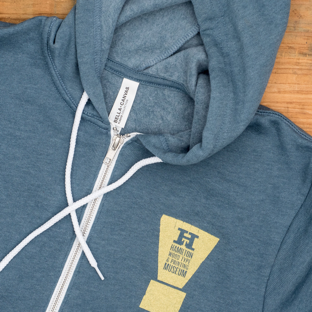 Limited Edition Sorts ZipUp Hoodie in Slate Grey Hamilton Wood Type
