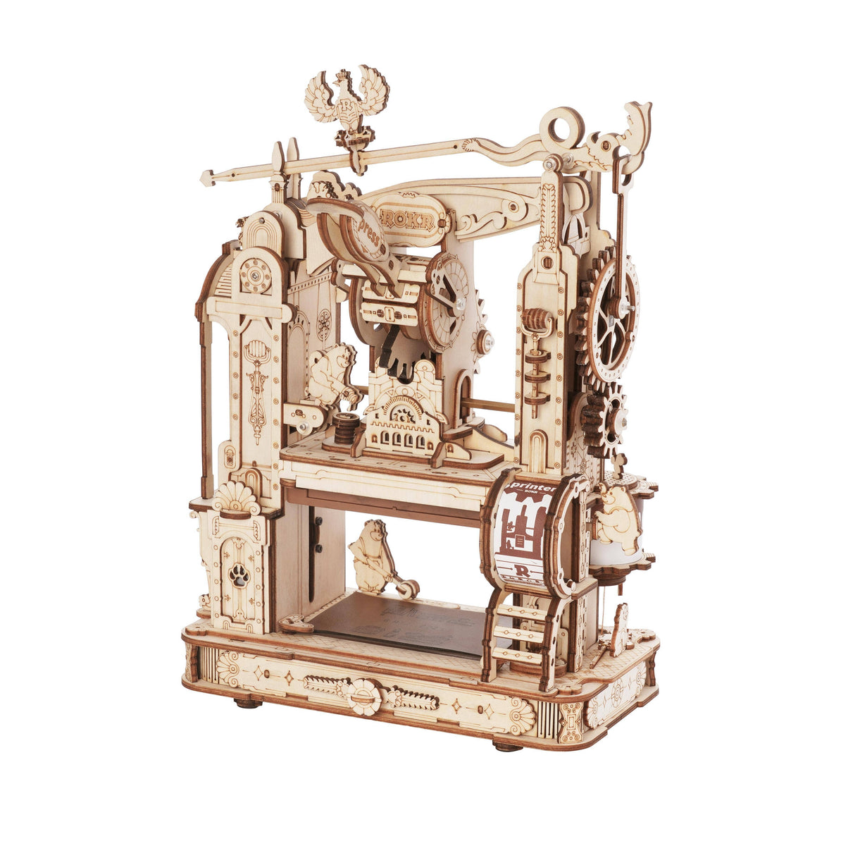 Printing Press Wooden 3D Puzzle Kit – Hamilton Wood Type Museum