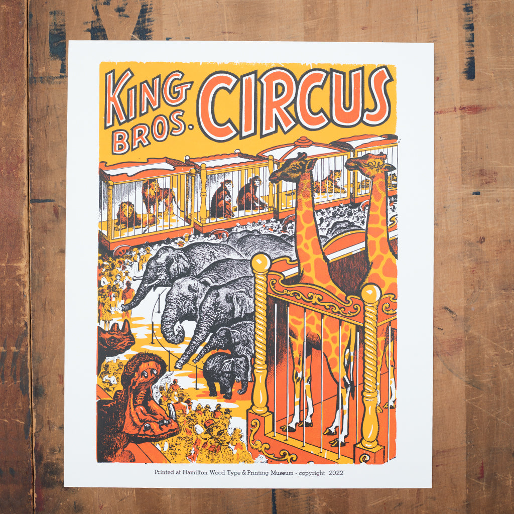 Historic Restrike: King Bros. Circus Train – Hamilton Wood Type Museum