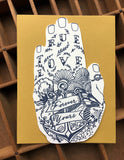 True Love Tattoo Hand Card