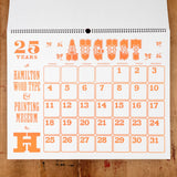 Letterpress Printed Hamilton Silver Anniversary Calendar