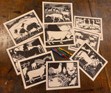 Hatch Show Print - Barnyard Animal Coloring Cards