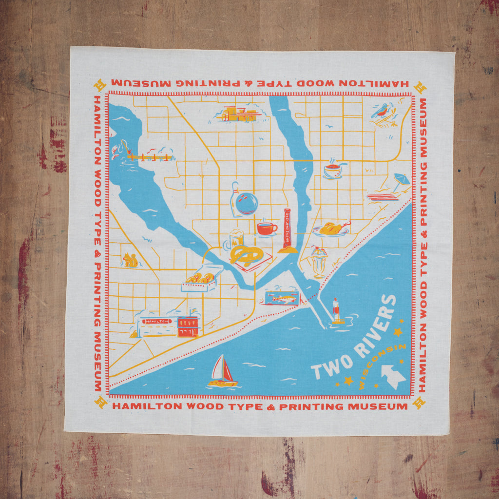 Two Rivers Map Bandana – Hamilton Wood Type Museum
