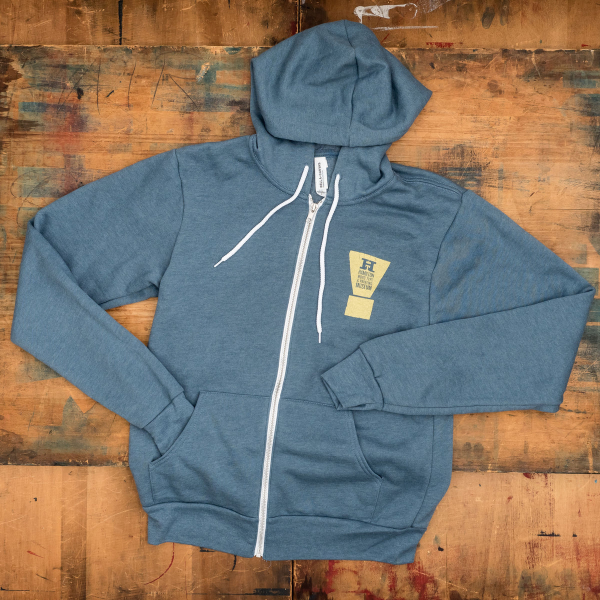 Limited Edition Sorts ZipUp Hoodie in Slate Grey Hamilton Wood Type