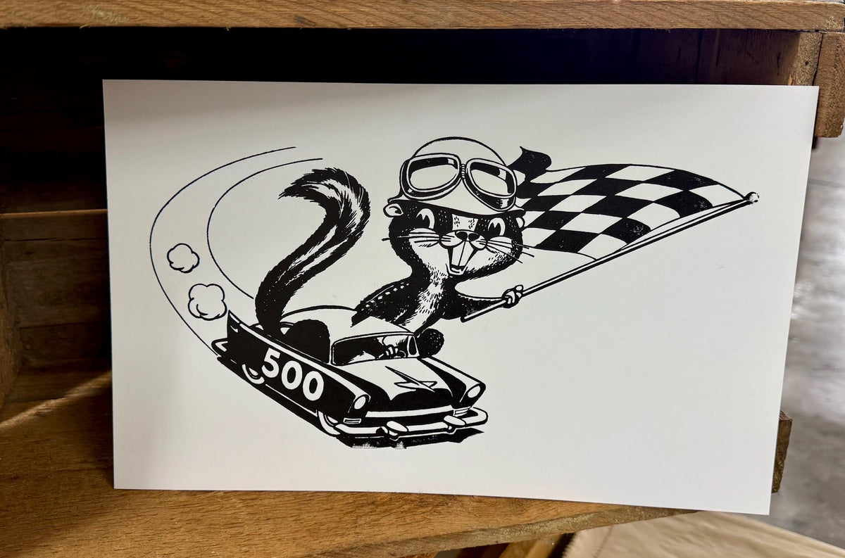Race Car Driving Gopher poster – Hamilton Wood Type Museum