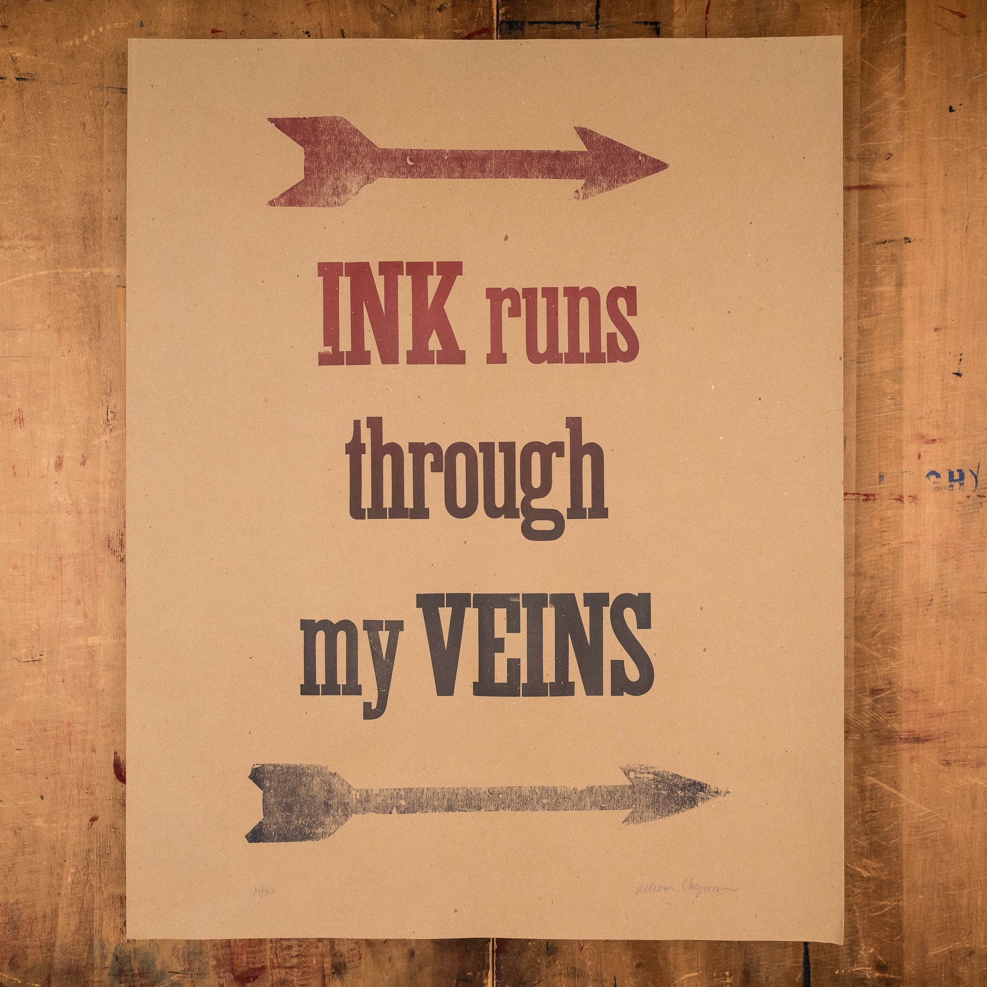 Original Print: Ink Runs Through My Veins – Hamilton Wood Type Museum