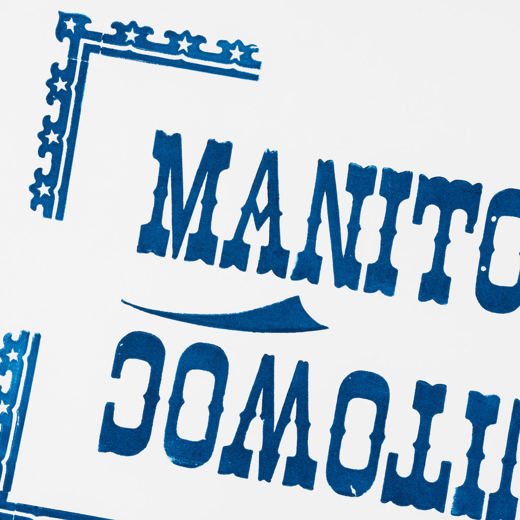 Original Print Manitowoc Poster with Ornate Star Borders Hamilton