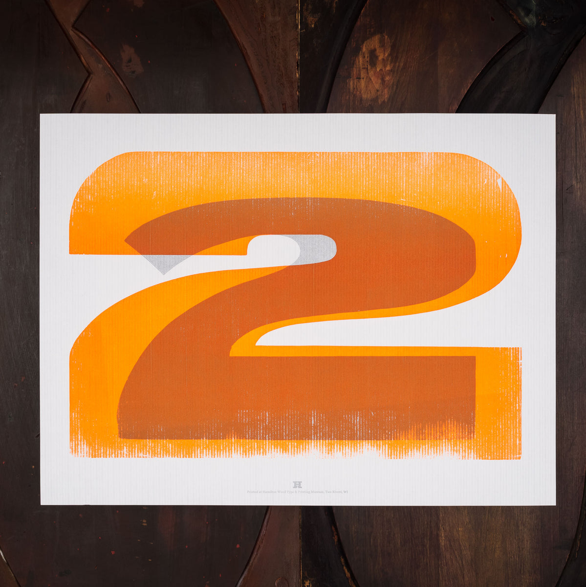 Original Print: Big Orange Numbers – Hamilton Wood Type Museum