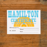 Hamilton Letterpress-Printed Gift Certificate