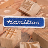 Blue Hamilton Iron-On Patch