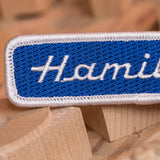 Blue Hamilton Iron-On Patch