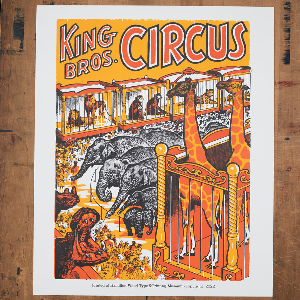Historic Restrike: King Bros. Circus Train – Hamilton Wood Type Museum