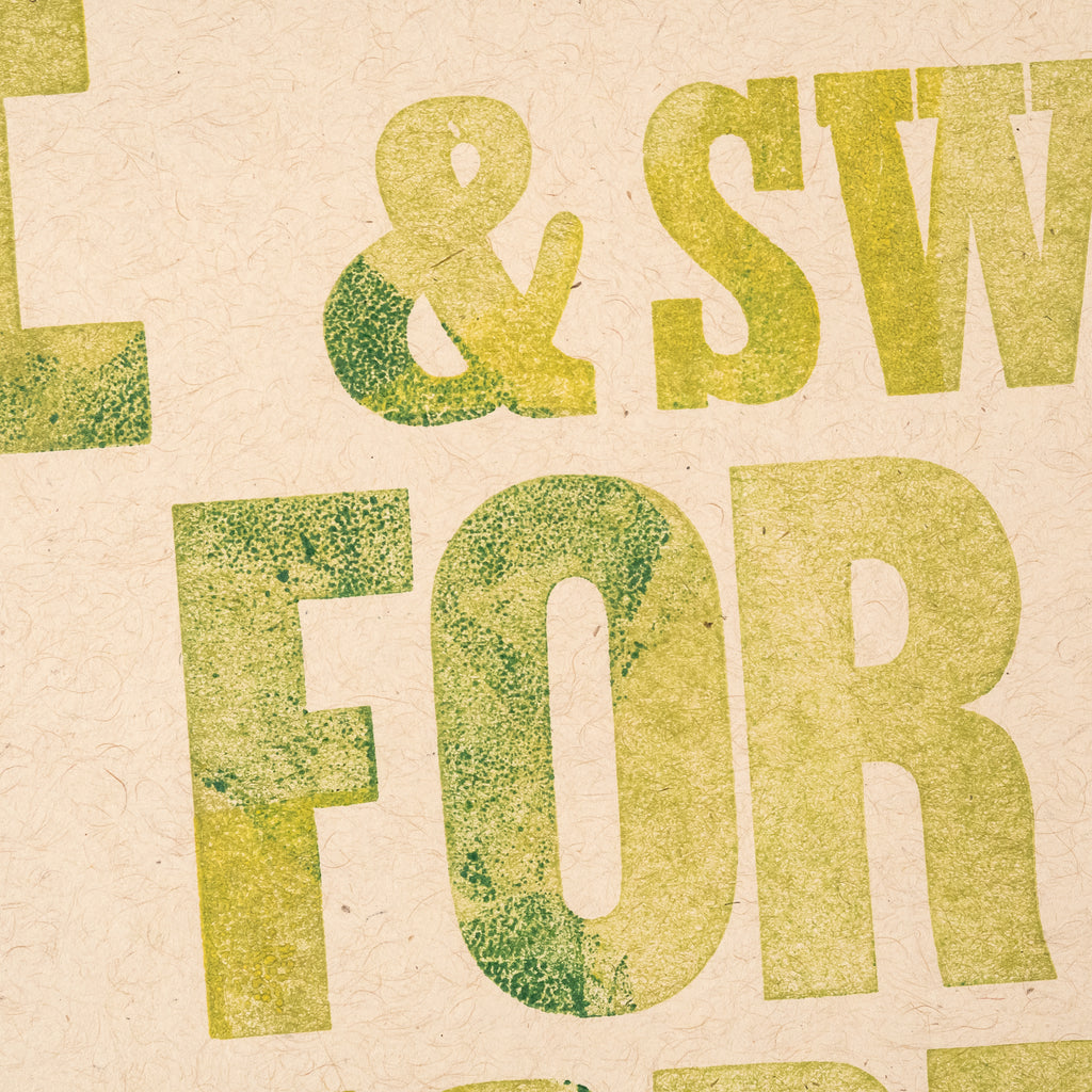 Original Print Let My Words Like Vegetables Hamilton Wood Type Museum